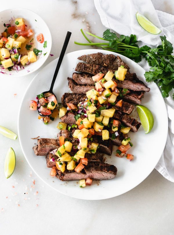 Grilled Steak w: Pineapple Salsa